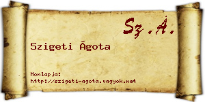 Szigeti Ágota névjegykártya